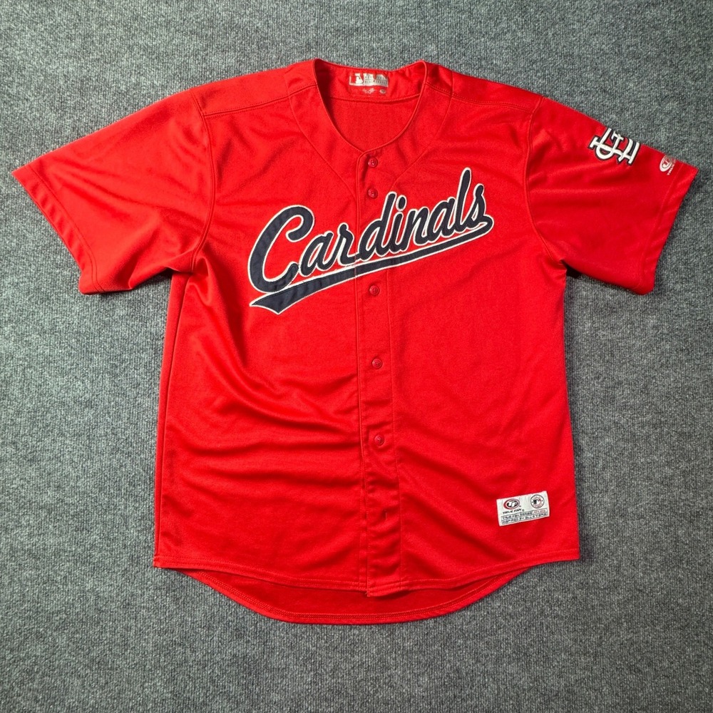 St Louis Cardinals True Fan Baseball Jersey Mens L Red Gameday Sport MLB